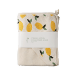 Lemon print organic cotton baby towel