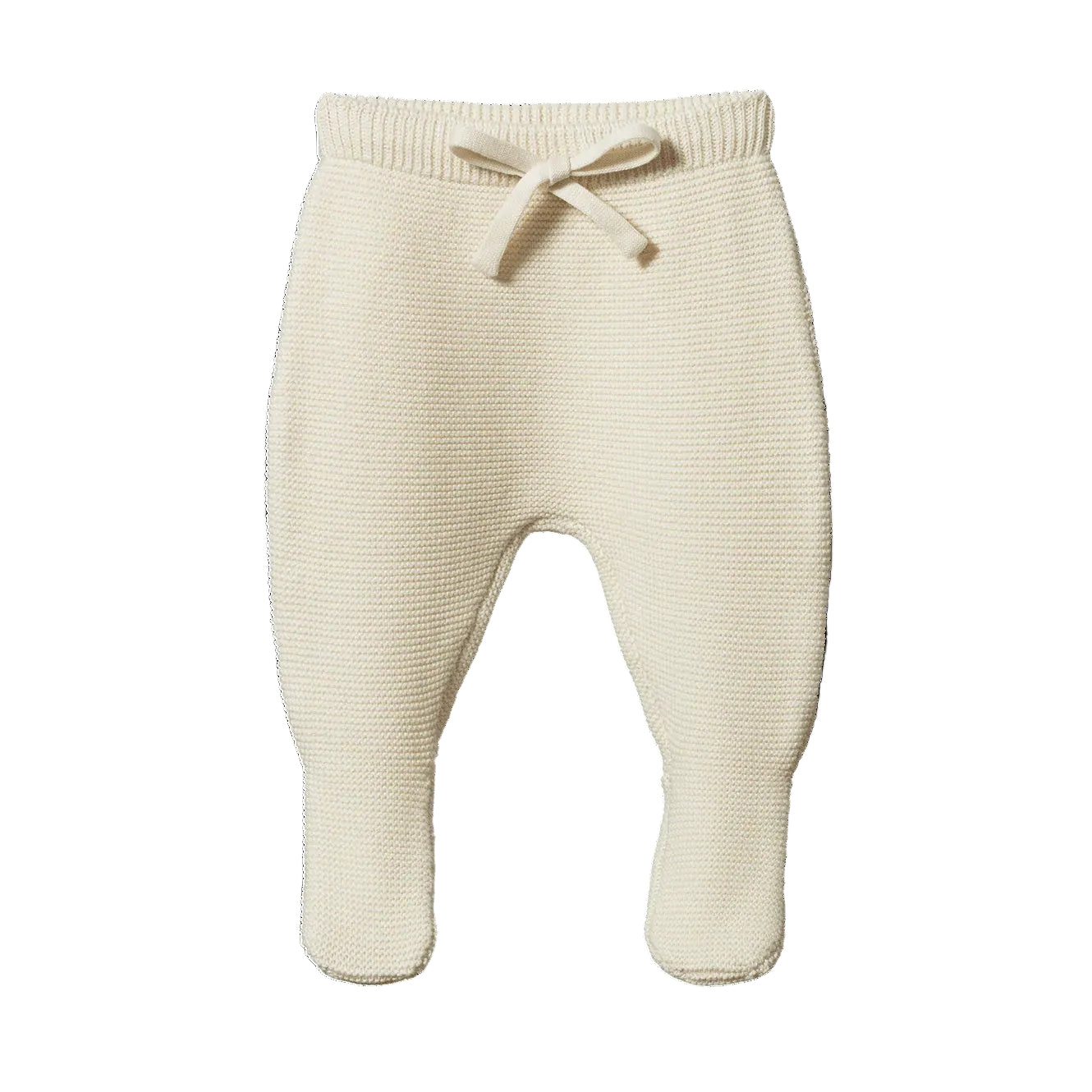 Nature Baby 100% Cotton Knit Pepi Rompers with feet in a naturl colour