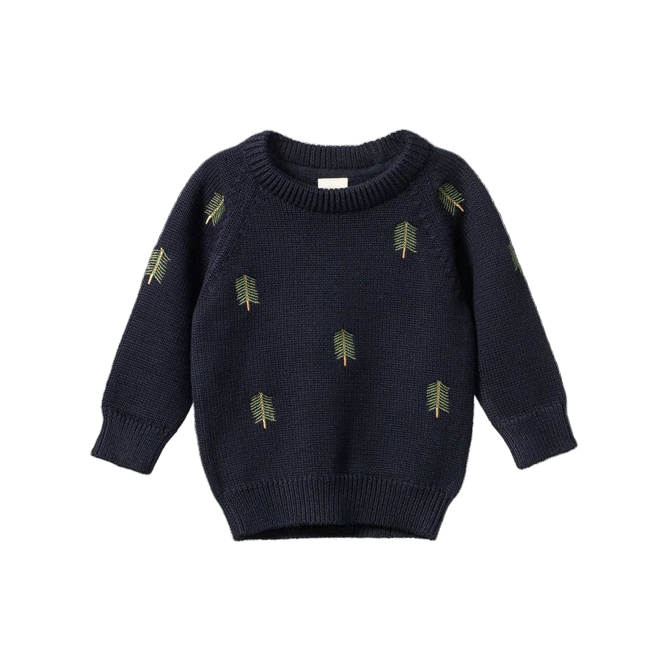 Nature BAby Billy long sleeved Jumper in Bramblewood Navy 100% cotton knit at Cerise