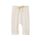 Nature Baby Drawstring pants - pointelle, natural colour