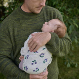 Long Sleeved muslin bodysuit in winter berry by Nature Baby at Cerise