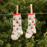 Nature Baby oranic cotton socks in raspberry print at Cerise