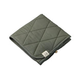 Nature Baby Quilted Change Mat at Cerise.  Shown here in Thyme colour and folds away neatly for storage.