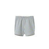 Nature Baby Selby Shorts in soft orgainc cotton at Cerise.  A classic bike short style available in Blue Gingham check.
