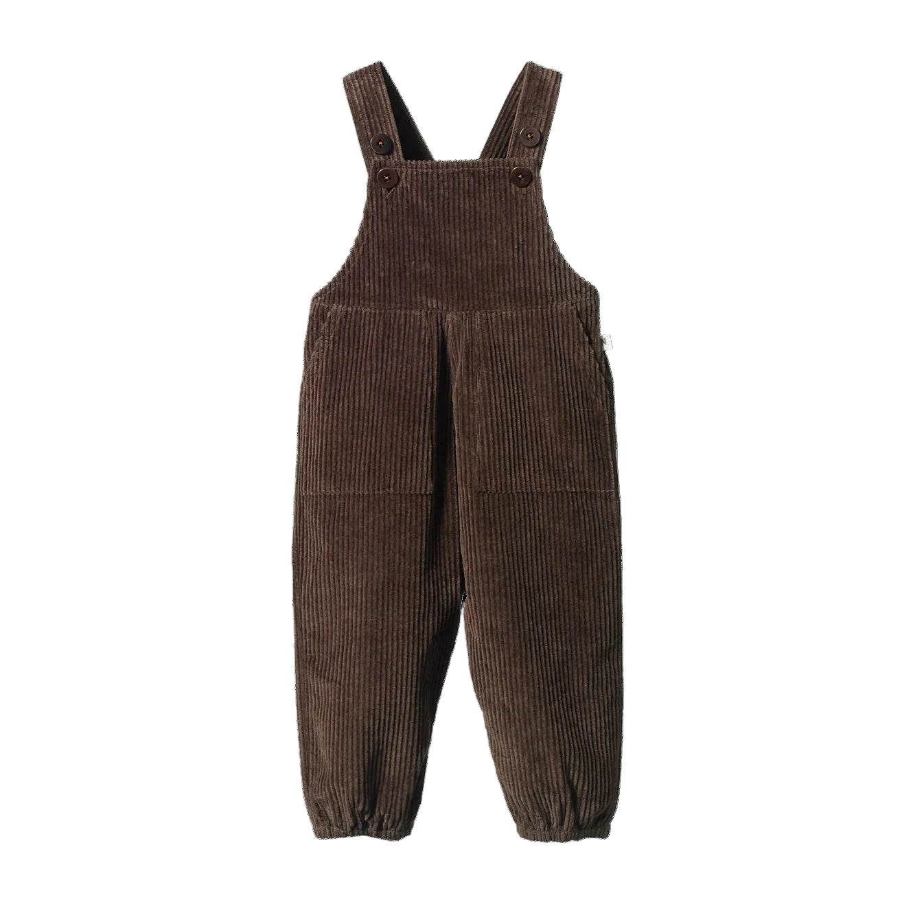 Nature Baby brown cordurory Teddy Overalls in Pincone at Cerise