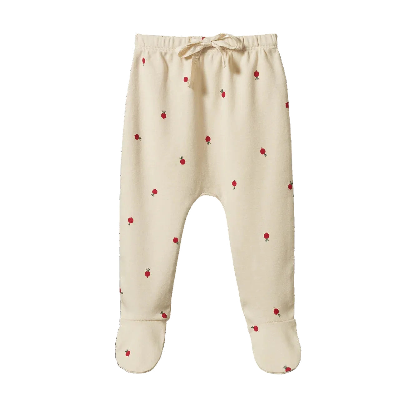 Nature Baby Footed Rompers with closed in feet to keep baby warm.  Shown in radish pattern at Cerise NZ