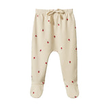 Nature Baby Footed Rompers with closed in feet to keep baby warm.  Shown in radish pattern at Cerise NZ