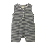 Nature Baby Camper Suit in a soft cotton navy stripe at Cerise