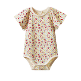Nature Baby Faye Bodysuit in Kitchen garden Print at Cerise