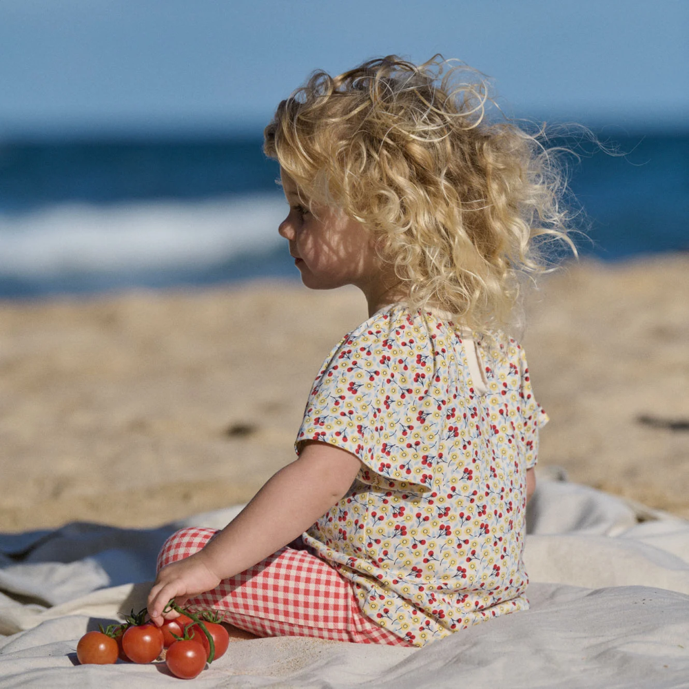 Nature Baby Faye Tee in Kitchen Garden Print at Cerise.