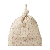 Nature Baby KNotted Beanie in 100% cotton at Cerise.  Available in Nature Baby Dandeilion Print