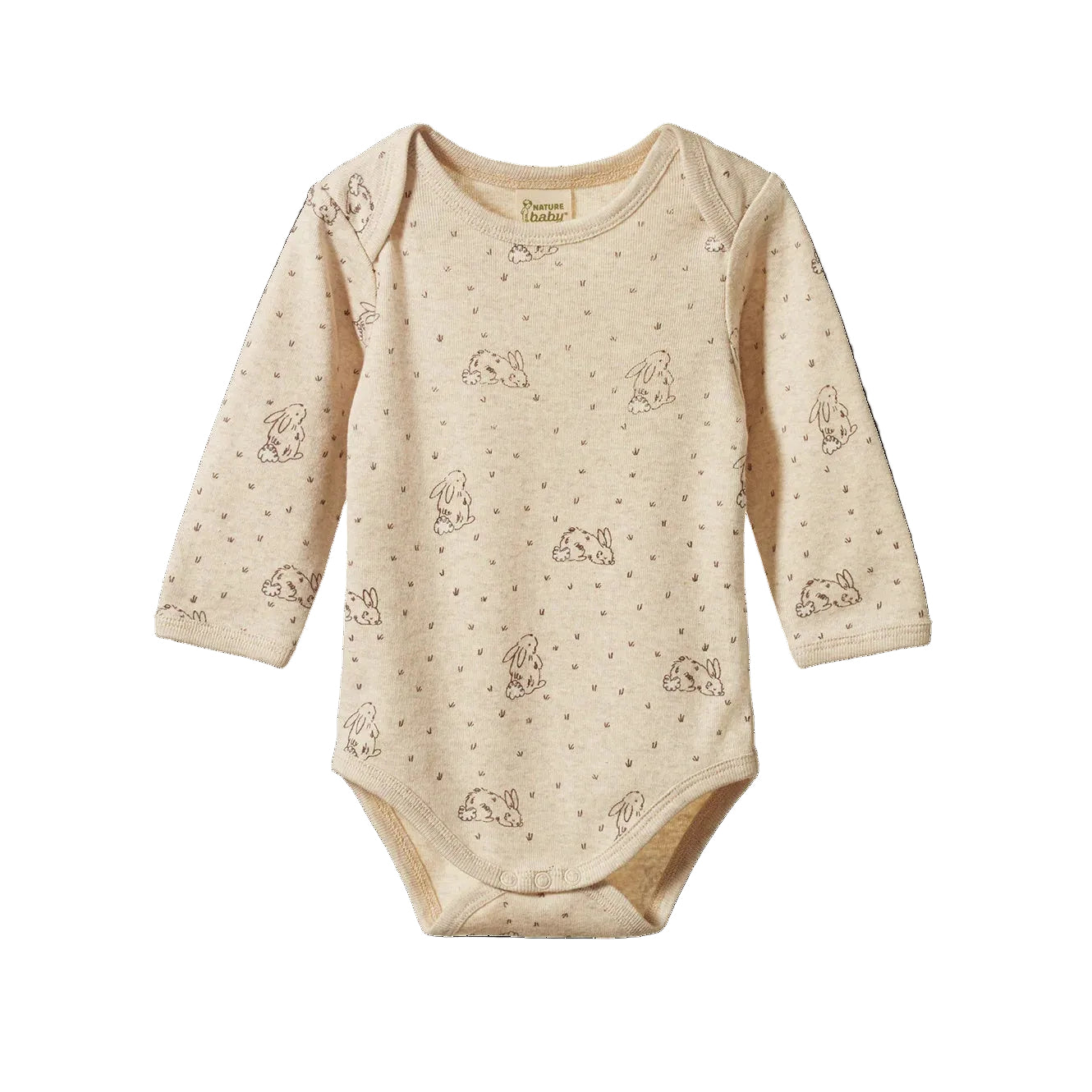 Nature Baby Long Sleeved Cotton Bodysuit in Bramble Burrow Print