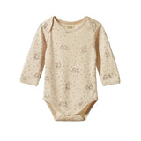 Nature Baby Long Sleeved Cotton Bodysuit in Bramble Burrow Print