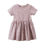 Nature Baby Saturday Dress in Dandelion Lilac Print at Cerise