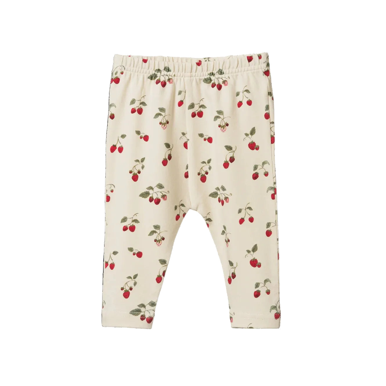 Nature baby leggings in strawberry blush pattern.  100% cotton.