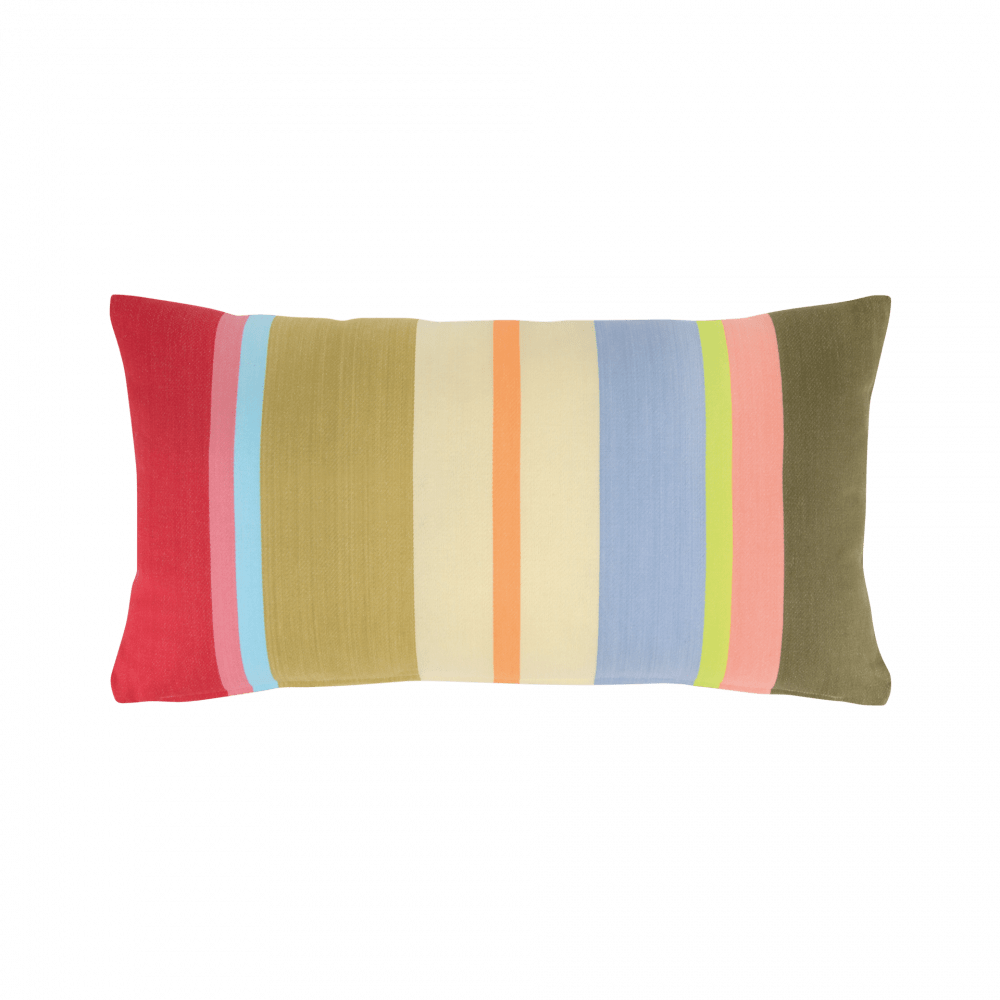 Multi colour Striped rrectangular shaped cushion