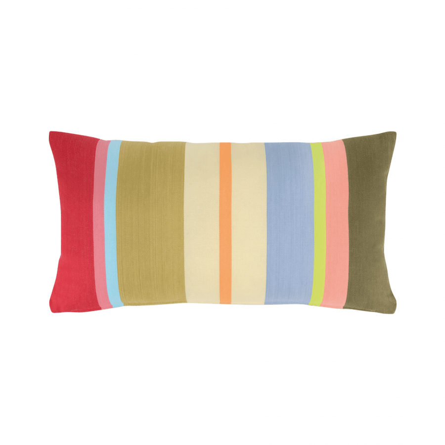 Multi colour Striped rrectangular shaped cushion