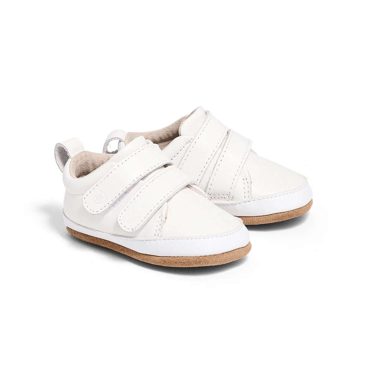 Pretty brave scout baby shoes in white colour at Cerise.  Feature velcro straps for easy on and off, soft non slip sole, made from leather.