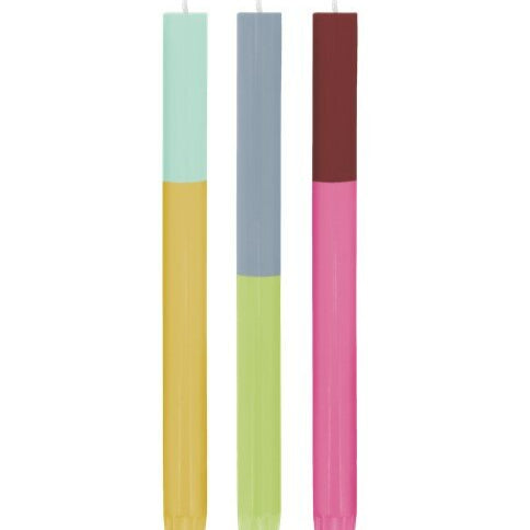 Coloured taper candles