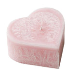 Pink Peony Rose Granite Heart Candle
