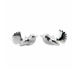 Pair of silver piwakawaka - fantail stud earrings