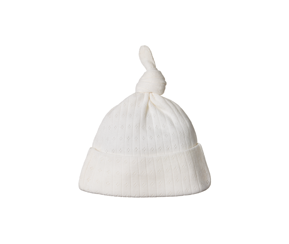 Nature Baby pintelle beanie in natural colour