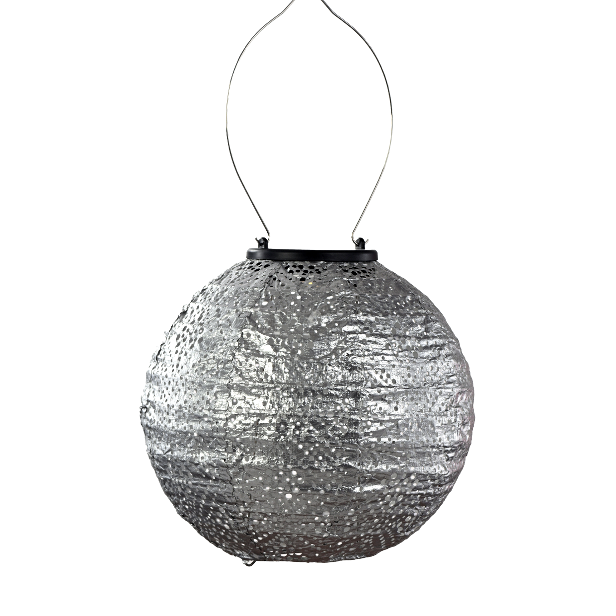 Lumiz 20cm round solar lantern Silver Topaz