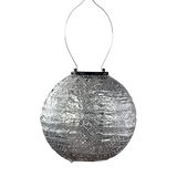 Lumiz 20cm round solar lantern Silver Topaz
