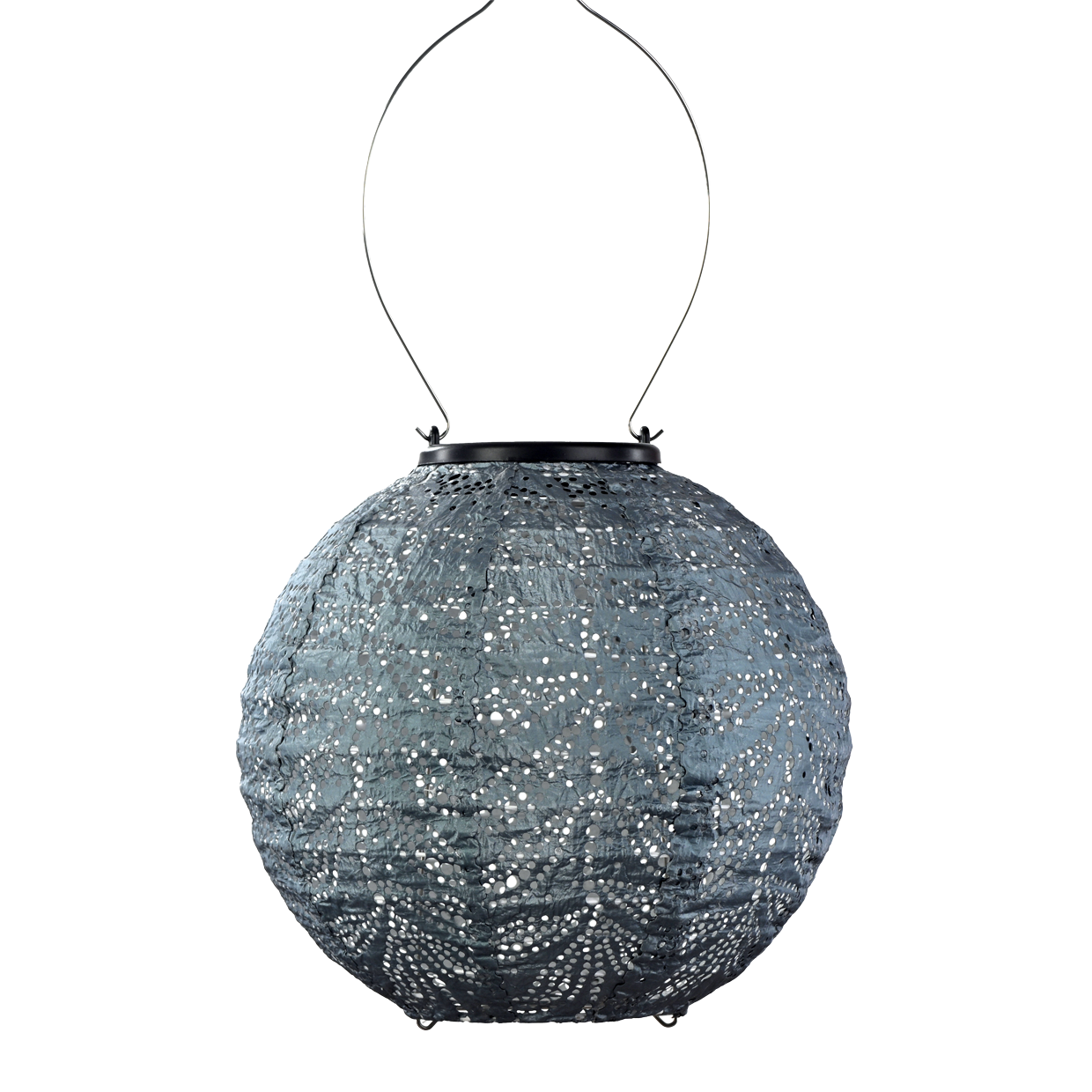 Lumiz 20cm Round Soar Lanter Grey Blue Folia