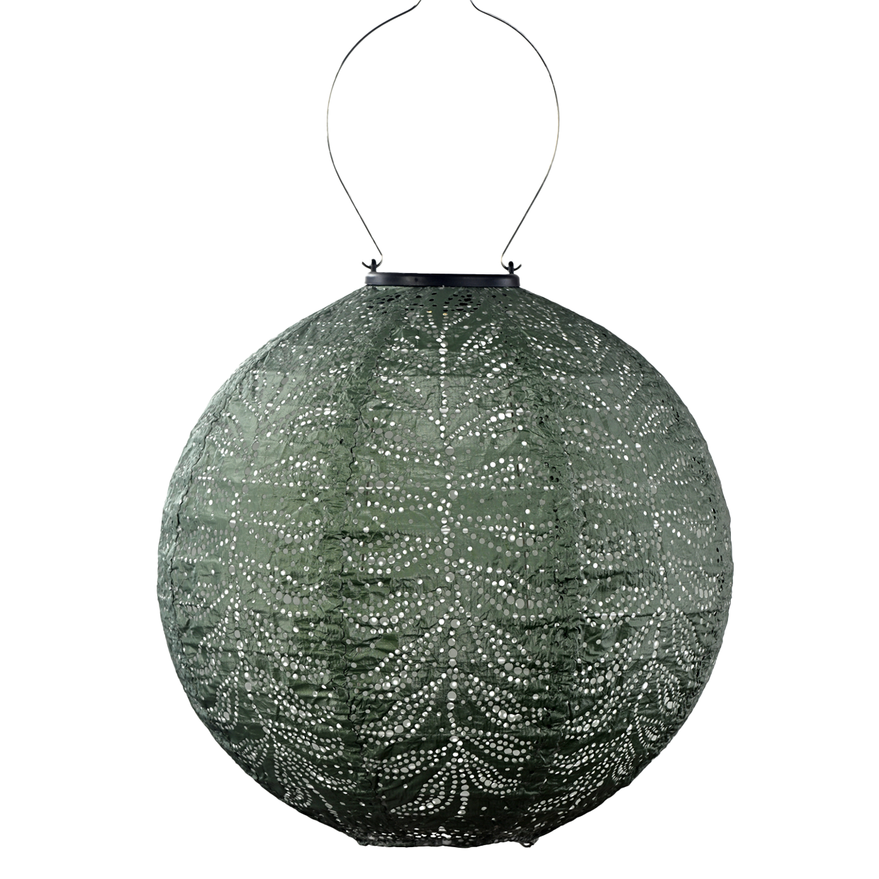 Lumiz solar lantern round 30cm Sage Green Folia colour