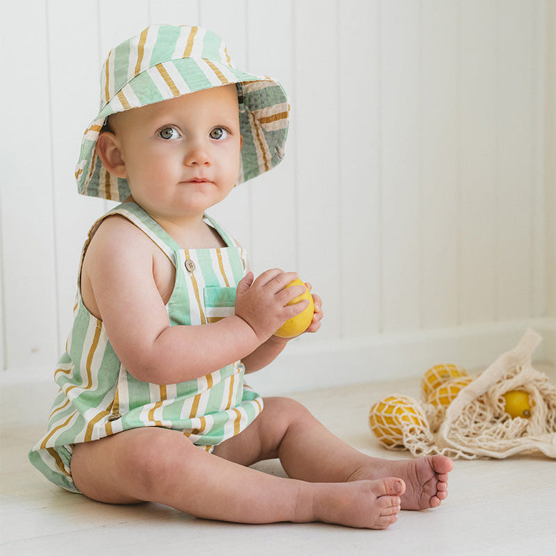 Beachy striped roper in shades of aqua blue,white and tan