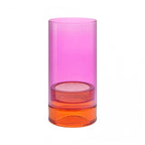 Featuring 3 beautiful colorways, this lantern is not only stunning but also versatile - simply flip it over to switch up the ambiance and create a different look. This one is pink and orange