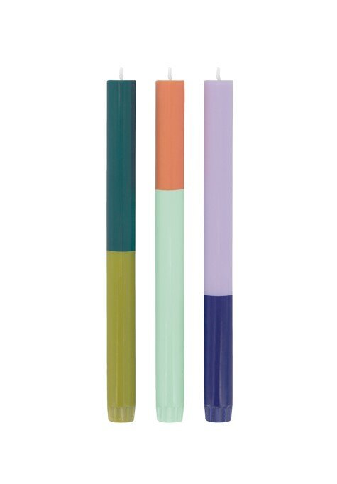 Colourful Taper Candle | Set of 3| Remember
