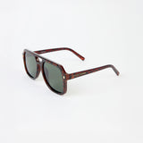 Sunglasses with a black and tort frame