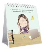 2027 Rosie Made a thing desk calendar at Cerise.  Features spiral binding and an easel design stand folds out from flat.