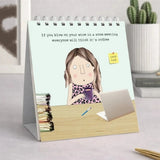 2027 Rosie Made a thing desk calendar at Cerise.  Features spiral binding and sits neatly on the desk with an easel design stand which folds out from flat.