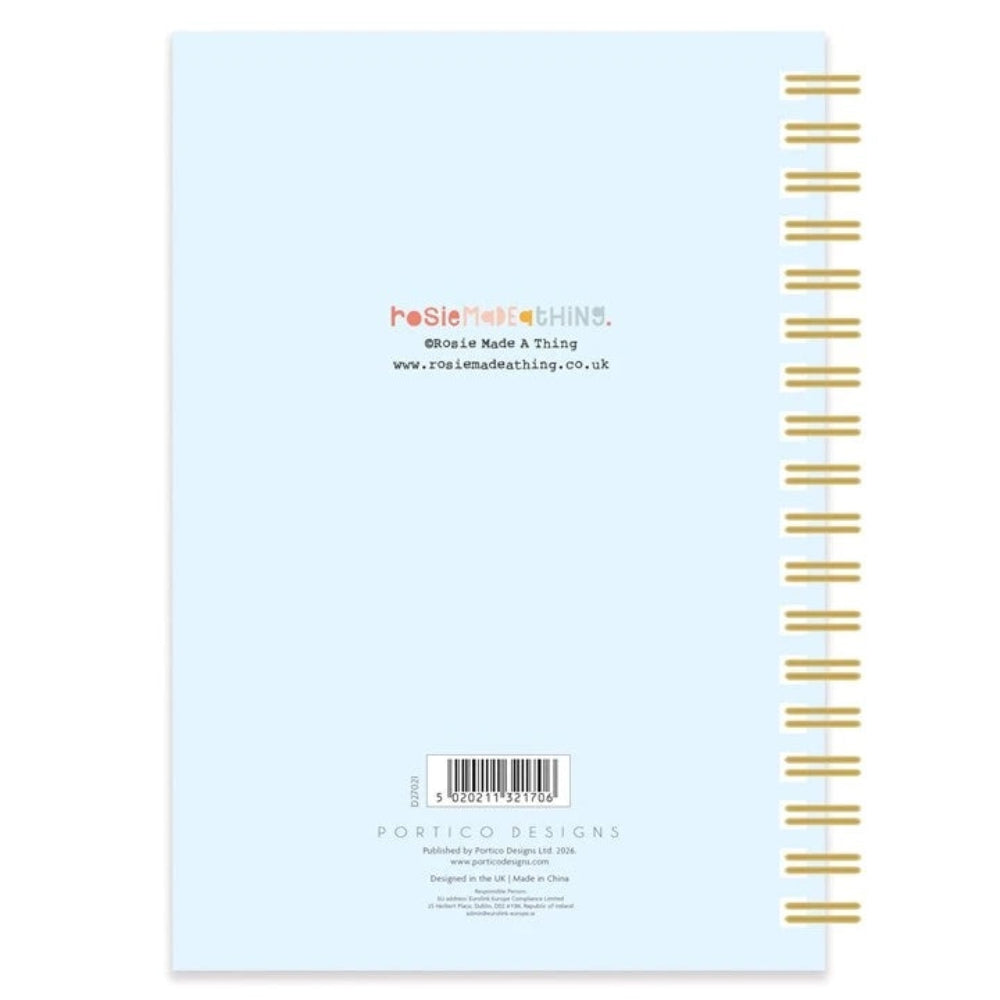 2027 Rosie made a Thing Spiral Bound A5 size diary with hardcover at Cerise.  fun and quirky full of everyday inspriation from Rosie.