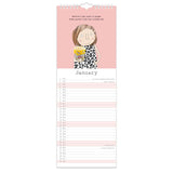 Inside view of Rosie calendar with illustration and month the view plage.