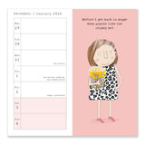 Inside of Rosie made a thing slim diary showing a week to a page