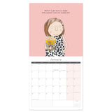 Inside view of Rosie made a thing 2026 calendar showing picture and month to view.