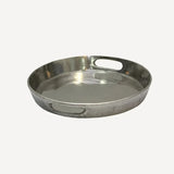 Deep Round silver aluminium drinks tray small
