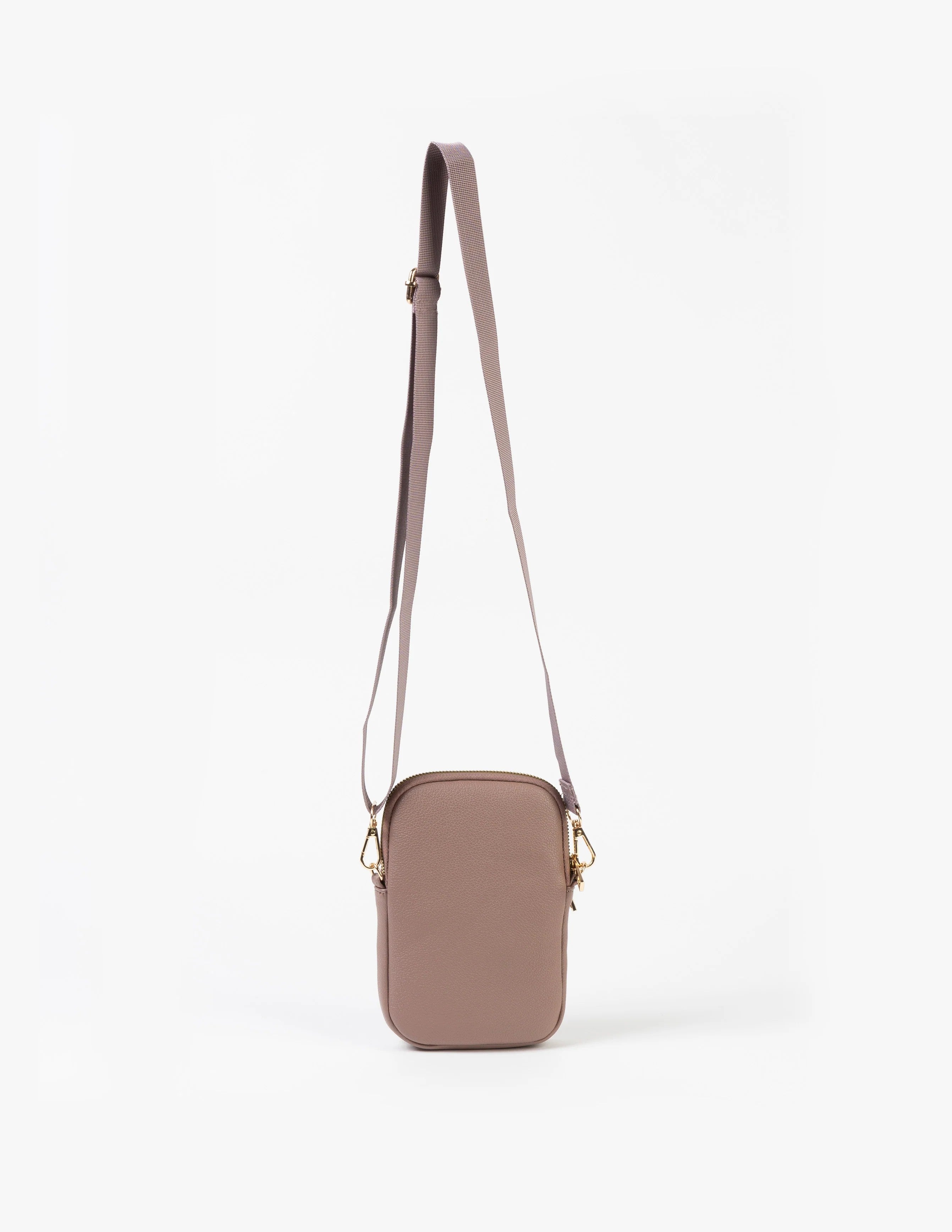 Rose crossbody bag on a white background