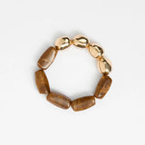 Bracelet Tigers Eye Brown and Gold Beads