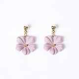 Earring Dangly Flower - Pink
