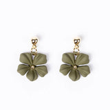 Earring Dangly Flower - Martini Olive