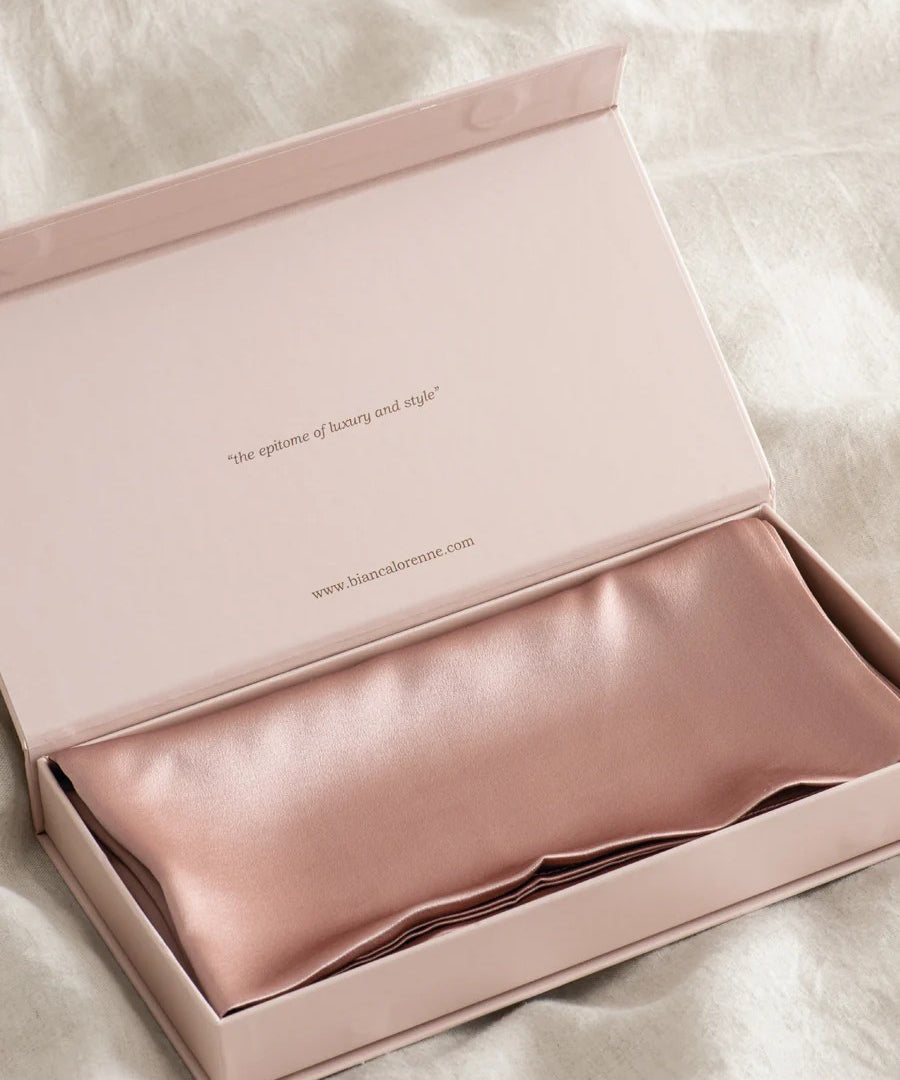 Rose pink silk pillowcase ingift box