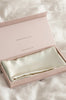 Champagne coloured silk pillowcase in gift box