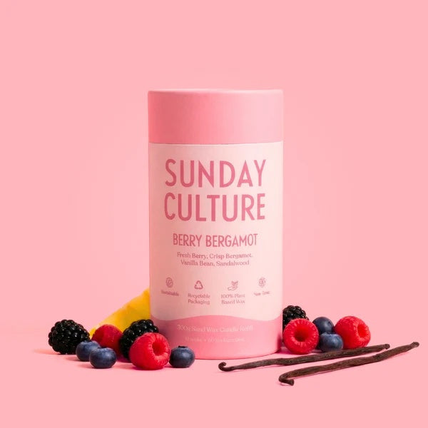 300g Sunday culture sand wax in berry bergamot fragrance - cerise
