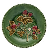 Bordello Pinheiro Strawberries green glaze fruit plate