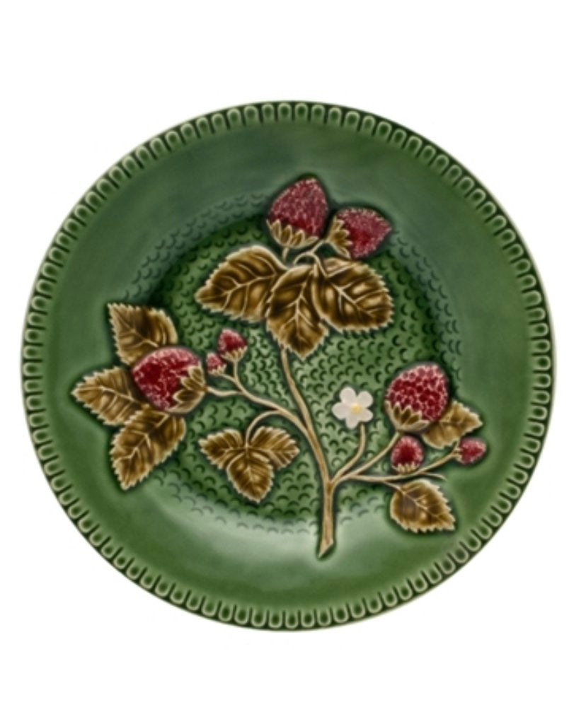 Bordello Pinheiro Strawberries green glaze fruit plate